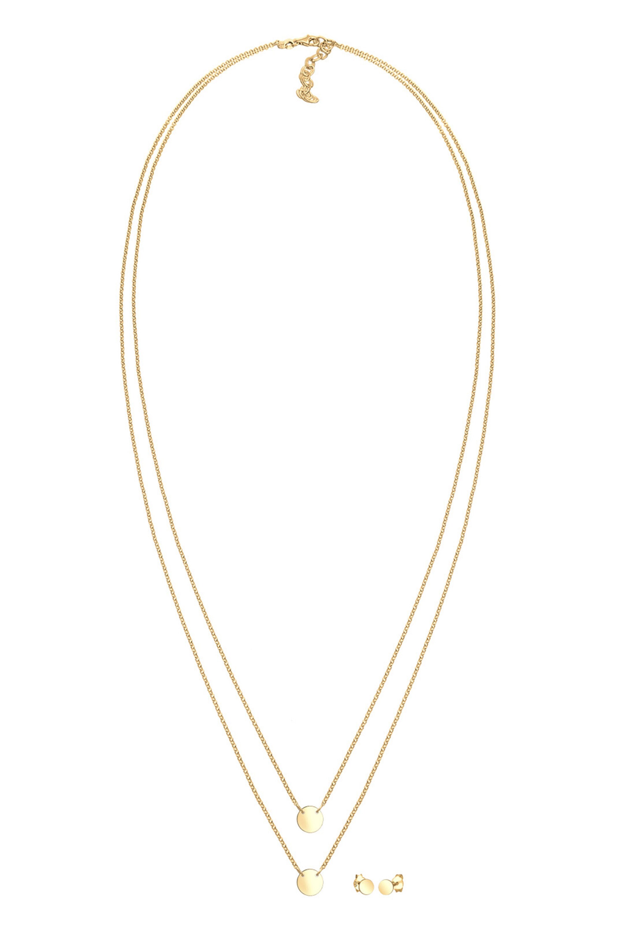 ELLI Sieraden set 'Geo' in Goud: voorkant