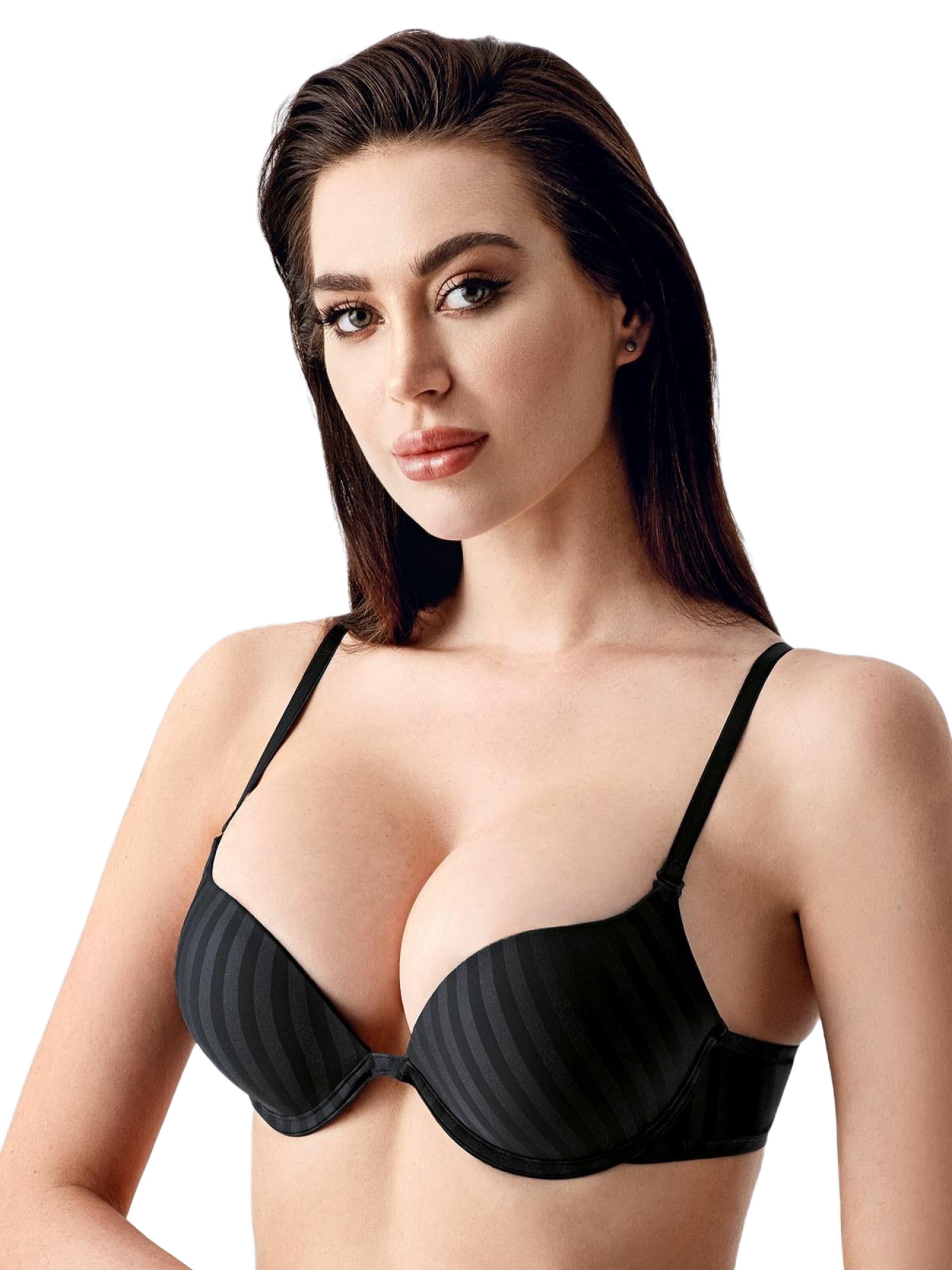 C&City Push-up BH in Schwarz: Vorderseite