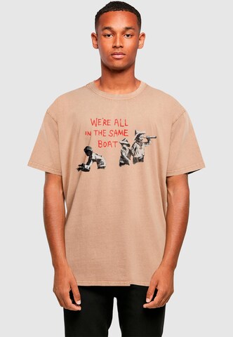 Merchcode Shirt 'Brandalised - In The Same Boat' in Brown: front