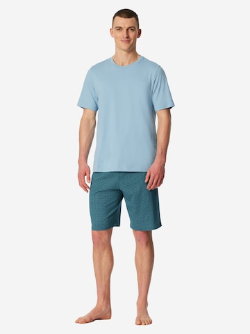 SCHIESSER Pyjama lang 'Casual Essentials' in Blauw: voorkant