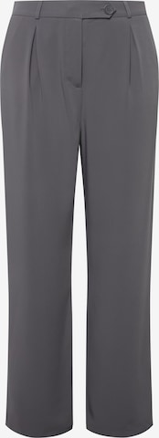 Studio Untold Wide leg Pleat-Front Pants in Grey: front