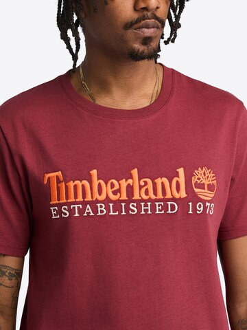 TIMBERLAND Majica 'Embroidery' | rdeča barva