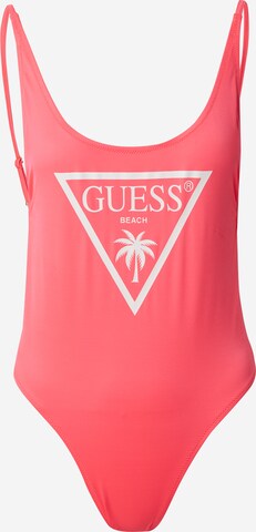 GUESS Bustier Badeanzug in Pink: predná strana