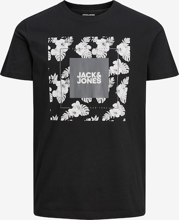 JACK & JONES Shirt 'TROPICANA' in Zwart: voorkant