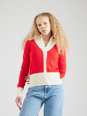 TOMMY HILFIGER Knit Cardigan in Red: front