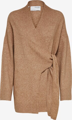 Cardigan 'NOVAH' SELECTED FEMME en marron : devant