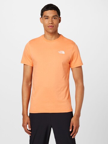 THE NORTH FACE Regularny krój Koszulka 'Simple Dome' w kolorze pomarańczowy: przód
