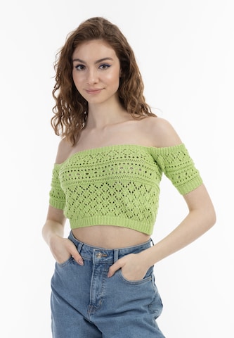 Tops en tricot MYMO en vert : devant