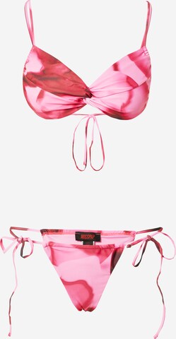 Misspap T-shirt Bikini in Roze: voorkant