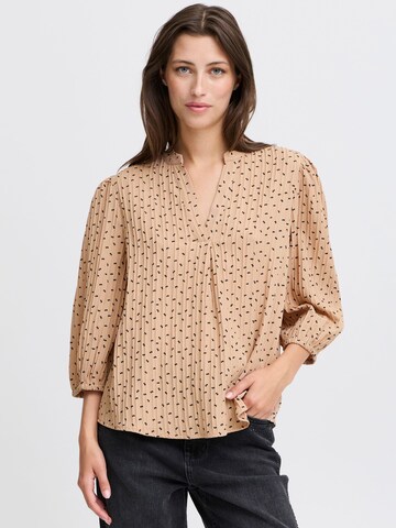 b.young - Blusa 'Ibow' en marrón: frente