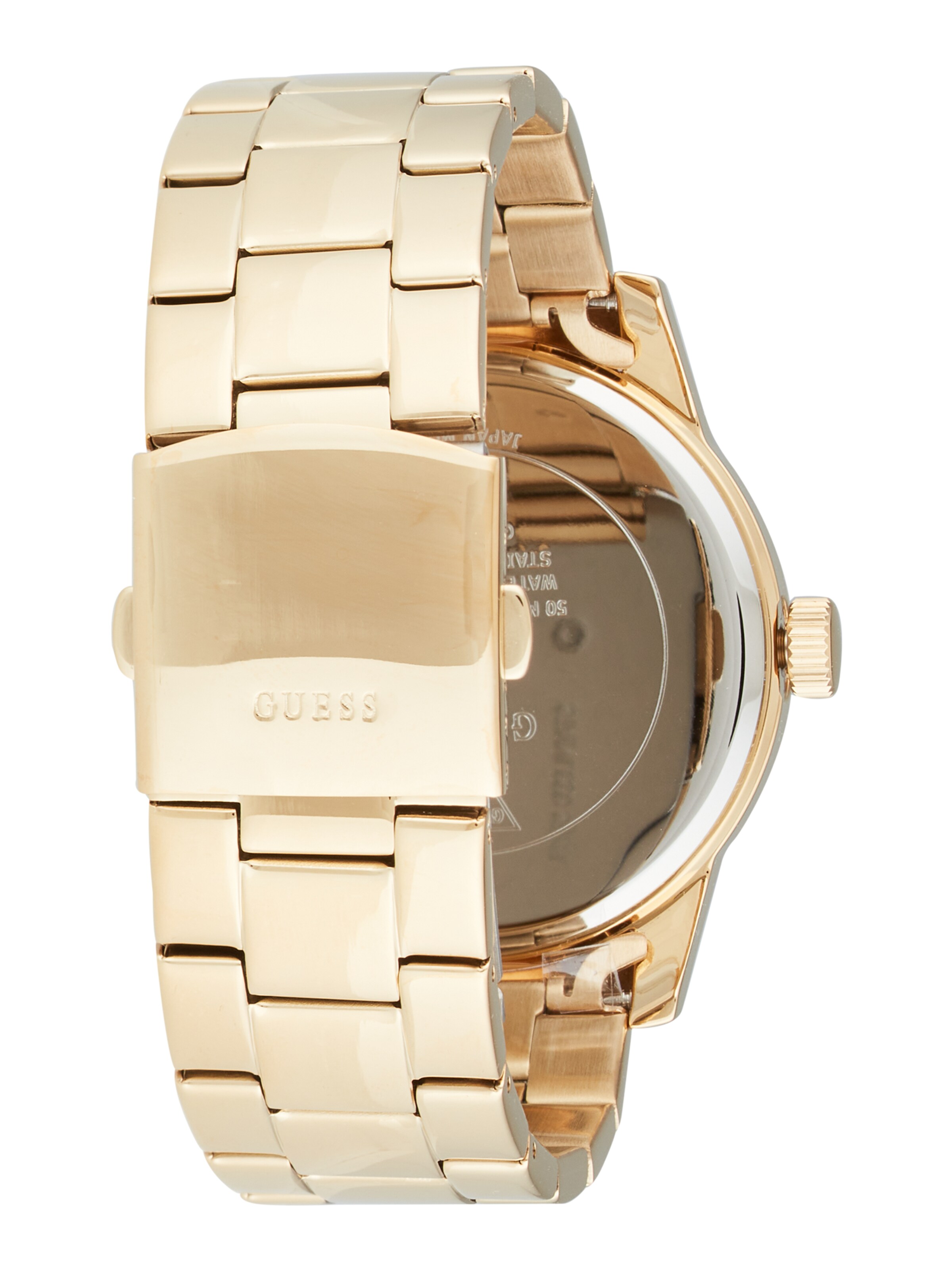 GUESS Analogové hodinky 'Badge' – zlatá