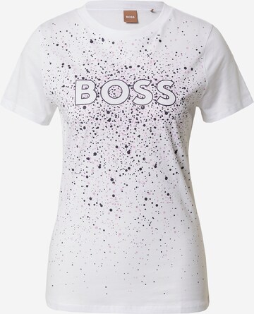 BOSS Shirt 'Elogo' in Wit: voorkant