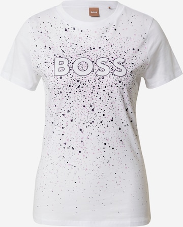 T-shirt 'Elogo' BOSS Orange en blanc : devant