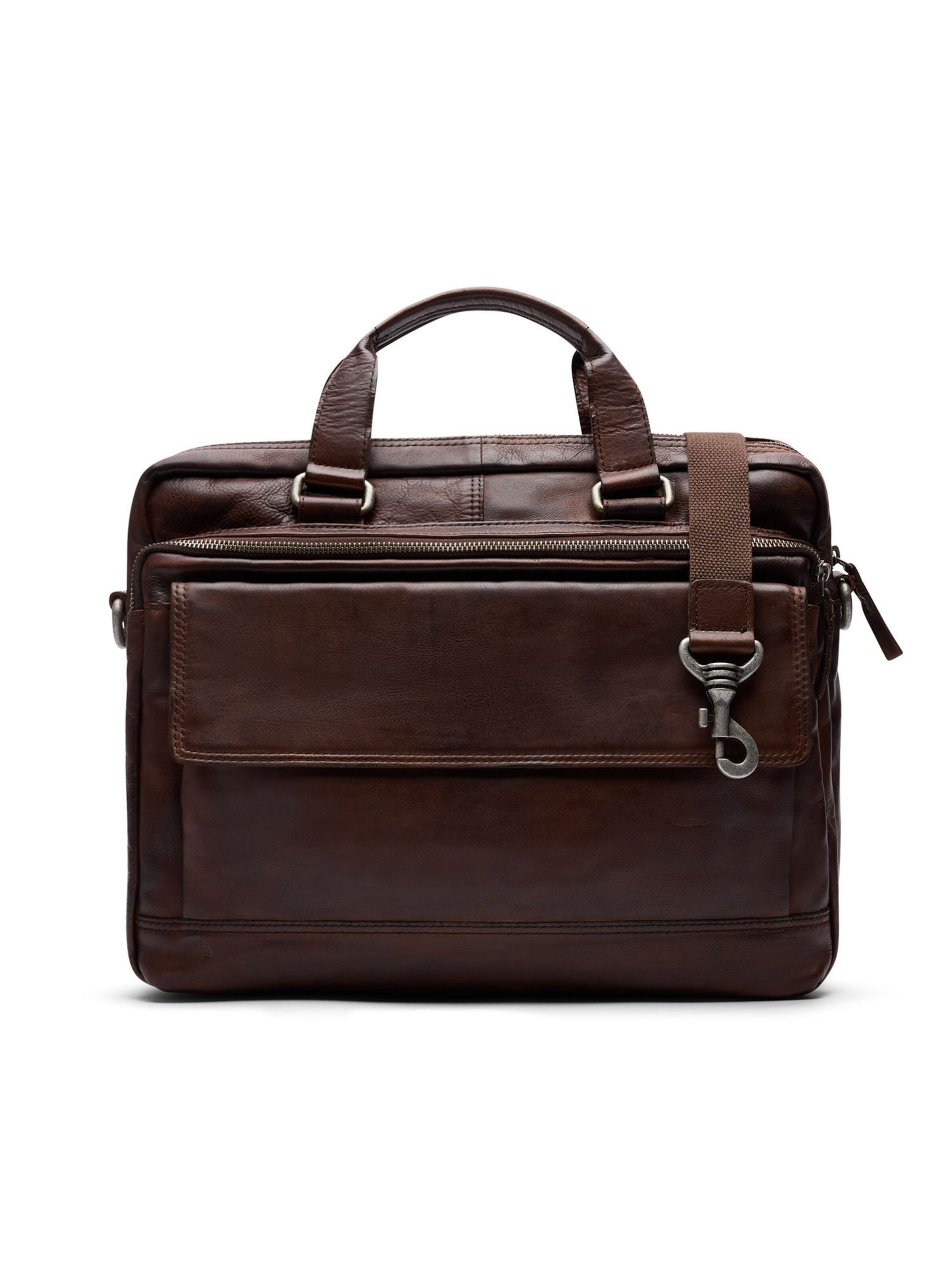 MANFIELD Laptoptas in Bruin: voorkant