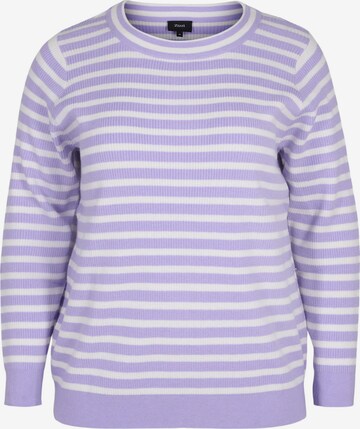 Pull-over 'ELLIE' Zizzi en violet : devant