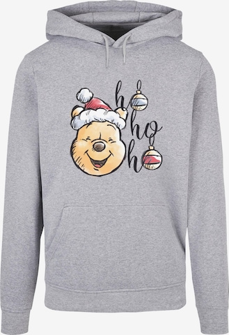 ABSOLUTE CULT Sweatshirt 'Winnie The Pooh - Ho Ho Ho Baubles' in Grijs: voorkant