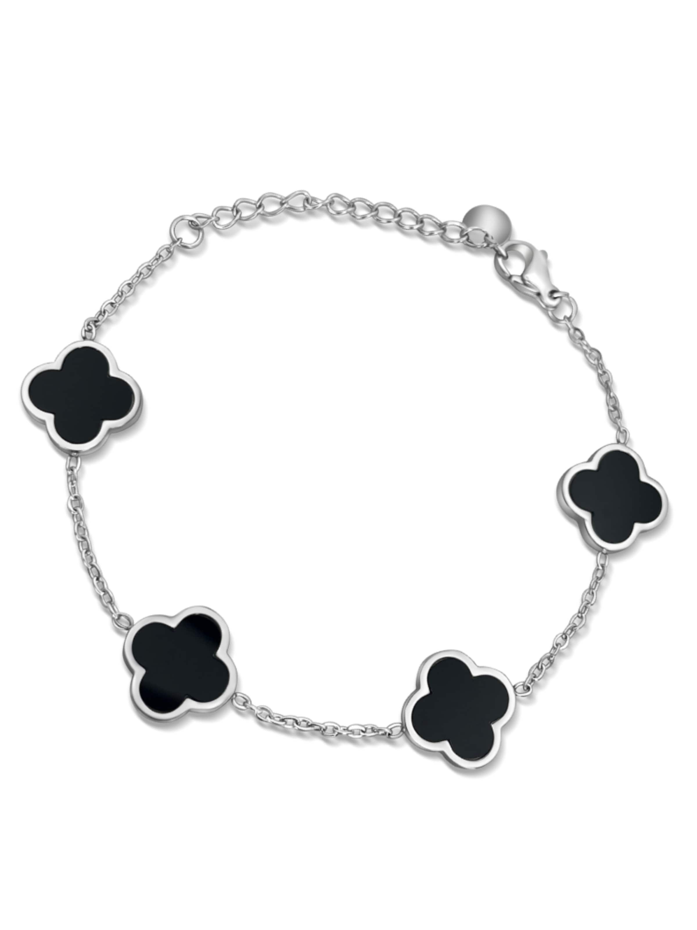 Pure Schmuck Bracelet 'Clover' in Silver: front
