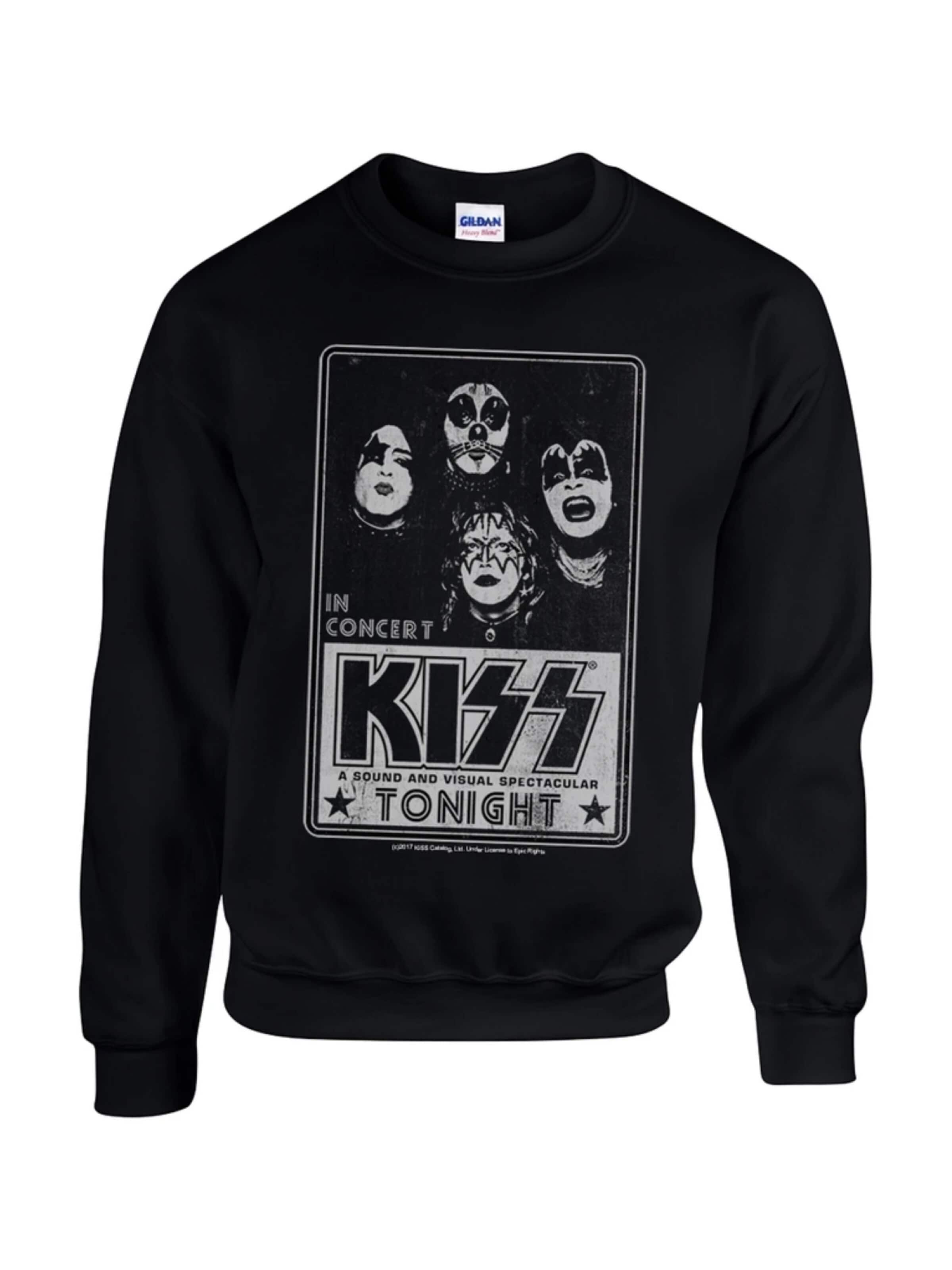 Kiss Sweatshirt 'Kiss - Concert poster  Sweatshirt' in Black: front