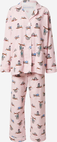 PJ Salvage Pyjama ' Cozy Casual ' in Roze: voorkant