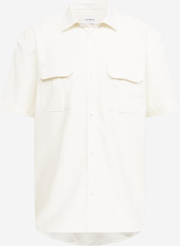 Woodbird Button Up Shirt 'Kono Herba' in White: front