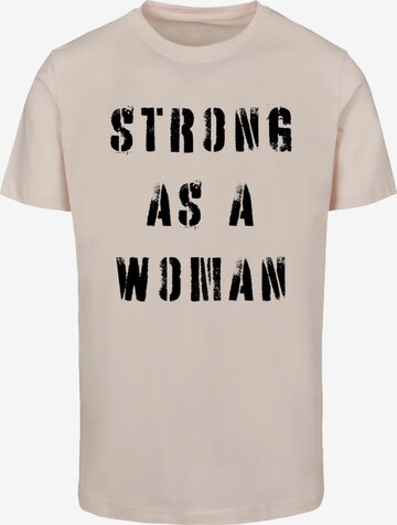 T-Shirt 'WD - Strong As A Woman' Merchcode en rose : devant