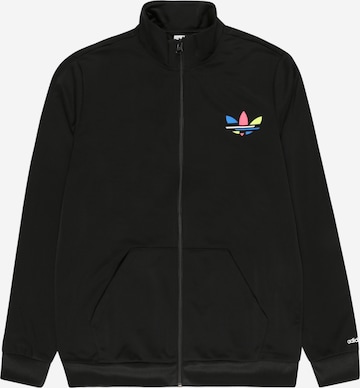 ADIDAS ORIGINALS Zip-Up Hoodie in Black: front