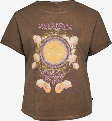 T-shirt QS en marron : devant