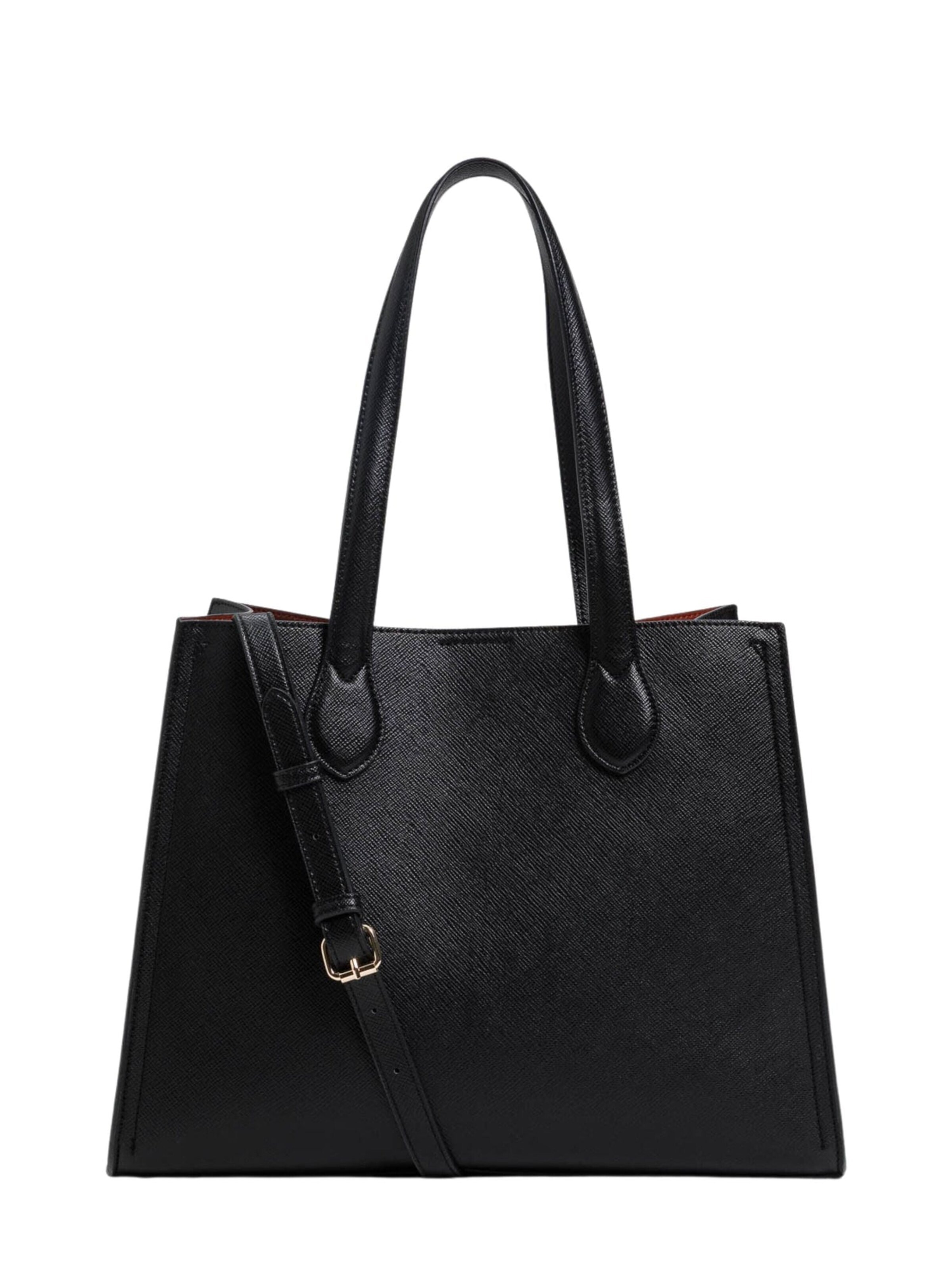 Shopper 'black faux leather shopper bag' di Twinset in nero