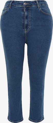 mėlyna Trendyol Curve Prigludęs Džinsai: priekis