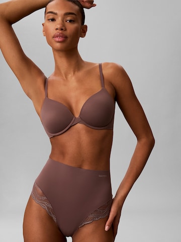 Slip scultant 'Sensual Stretch Lace' Calvin Klein en marron : devant