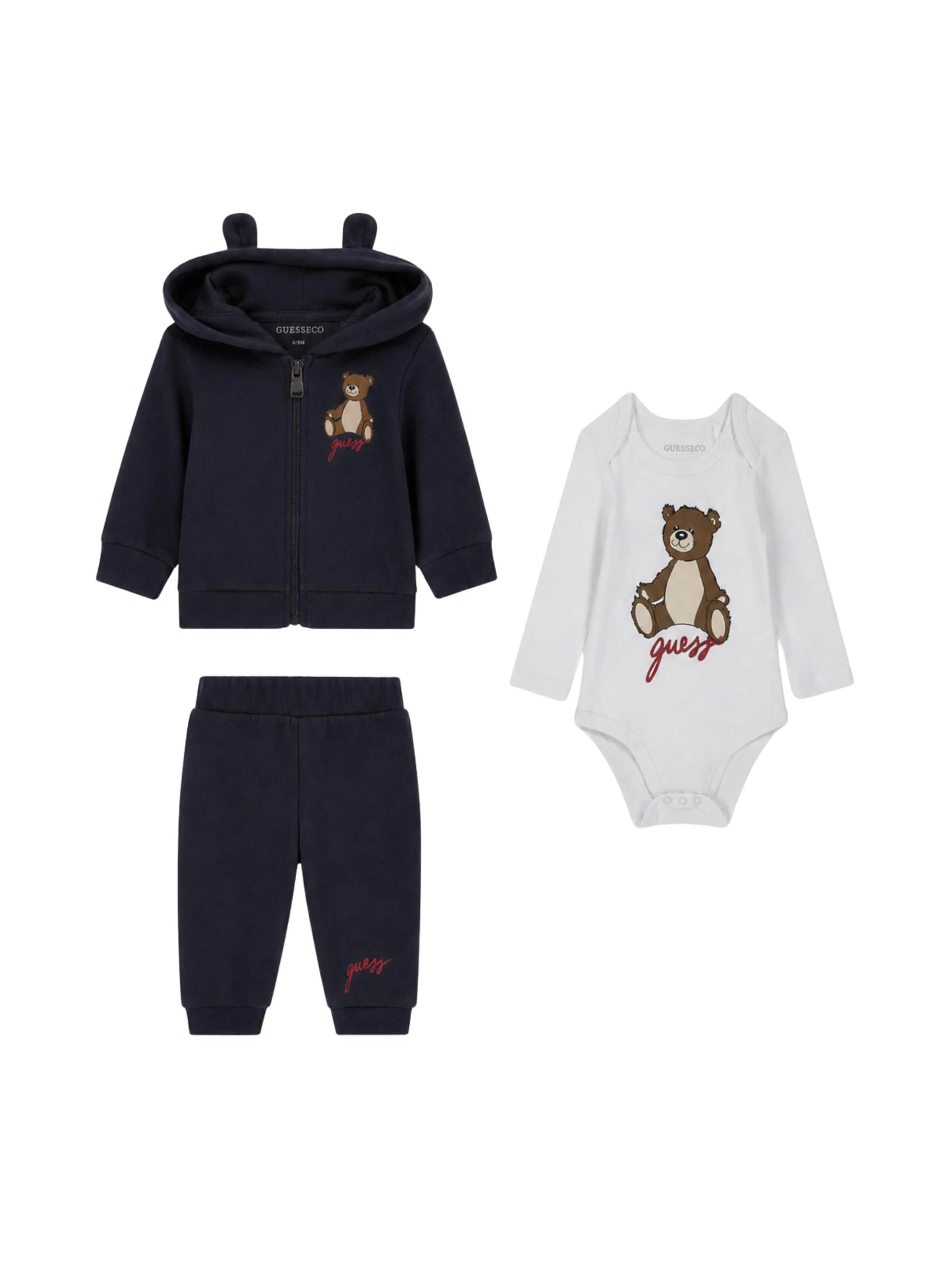 GUESS KIDS Zestaw 'GUESS KIDS SET HOODED LS ACTIVE TOP W/ZIP Completo' w kolorze niebieski: przód