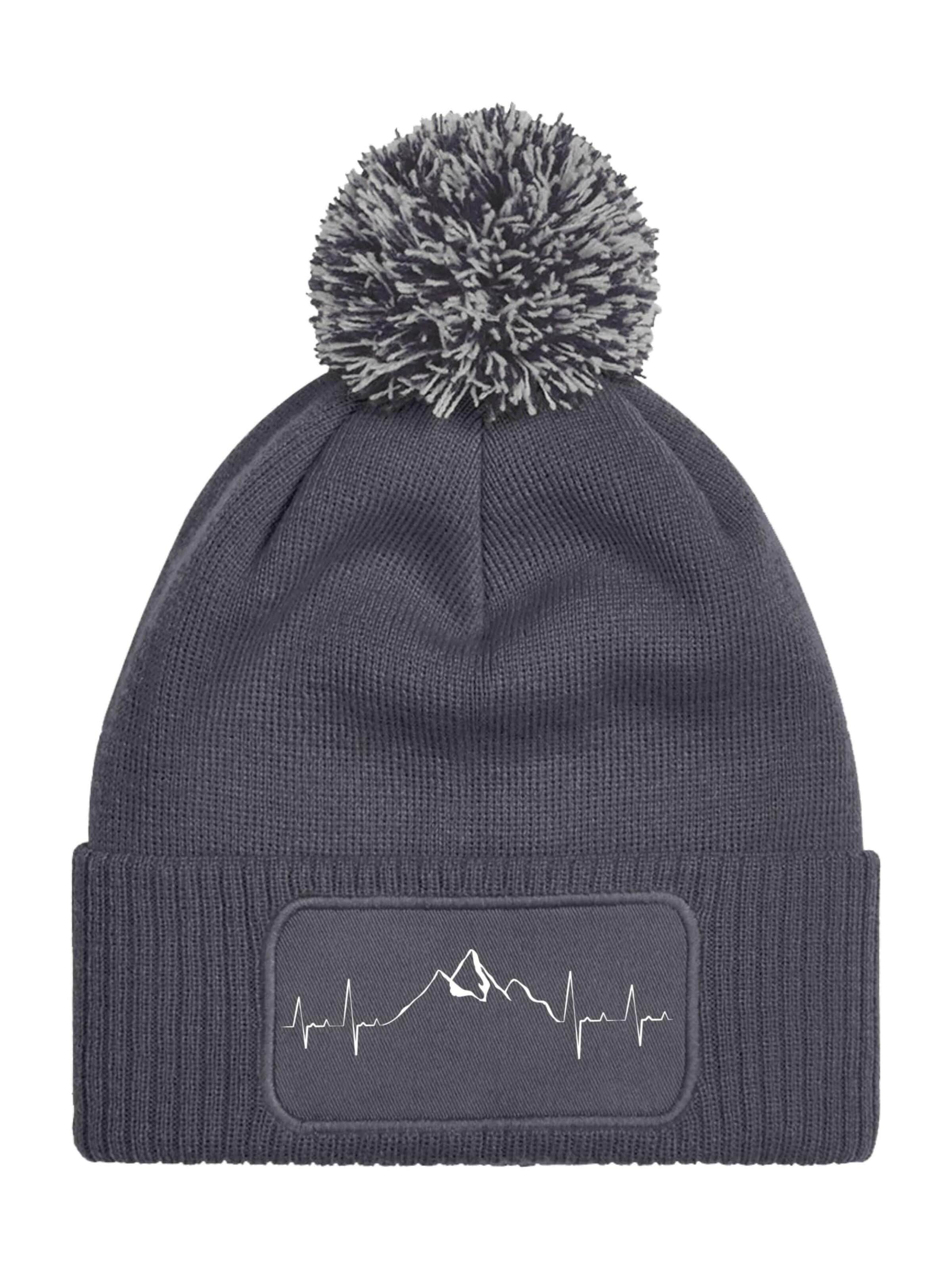 Youth Designz Mütze 'Heartbeat Mountain'‌‌‌‌‌‌ in Grau: Vorderseite
