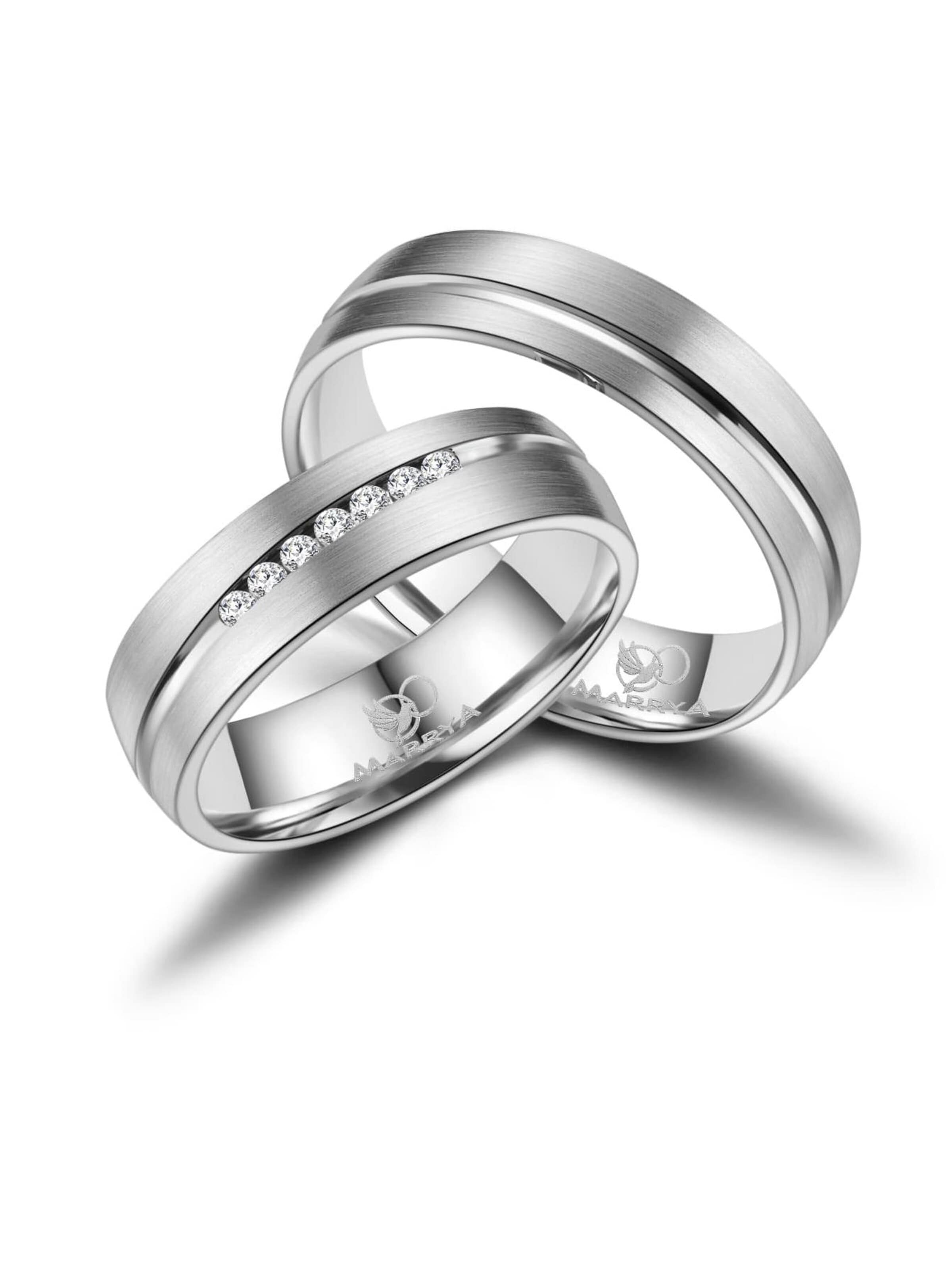 MARRYA Ring 'MARRYA ES-09 Ehering aus Edelstahl - Silberfarben' in Silver: front