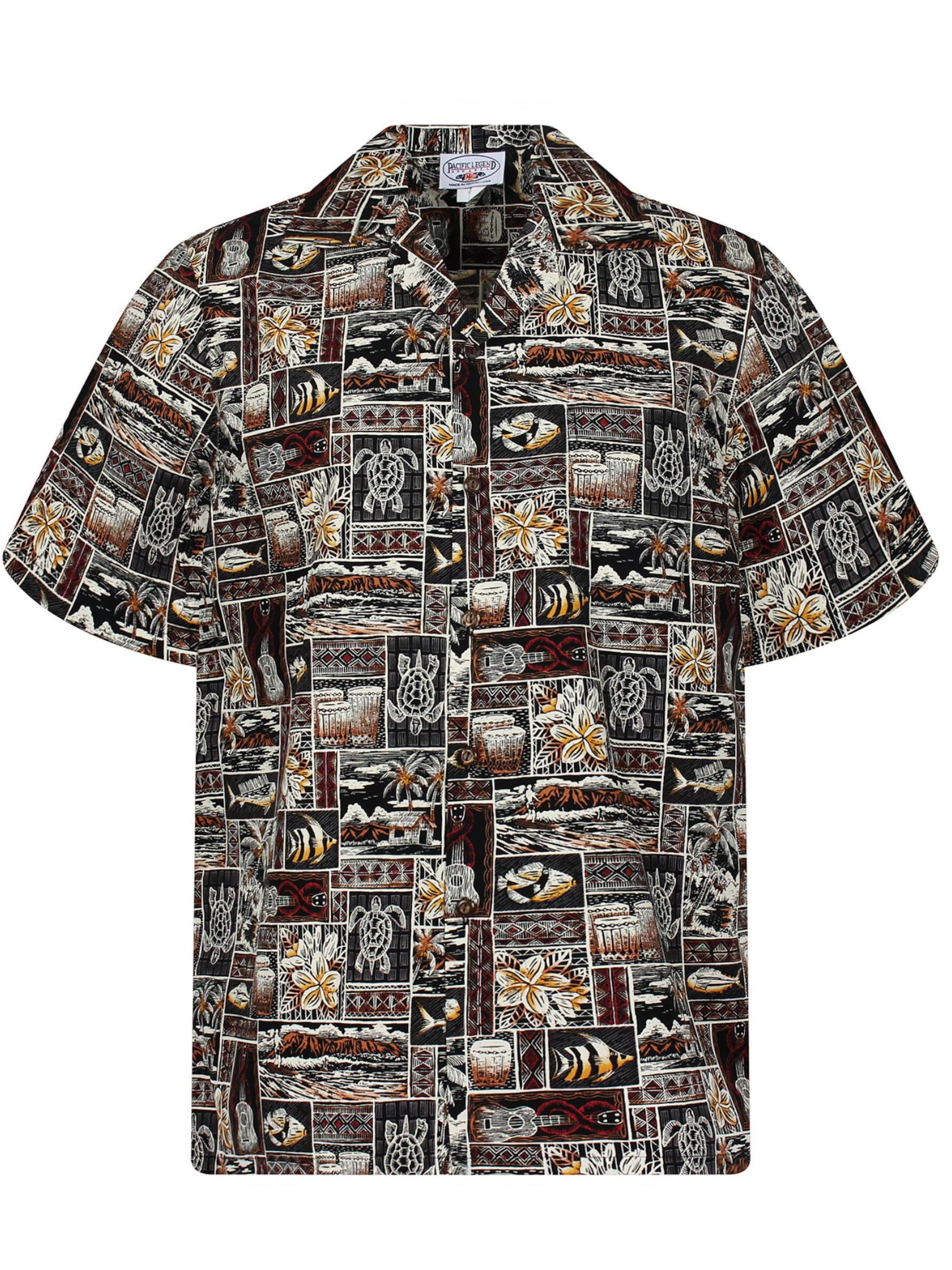 Pacific Legend Button Up Shirt 'Puzzle' in Brown: front