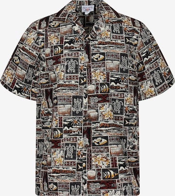 Pacific Legend Button Up Shirt 'Puzzle' in Brown: front