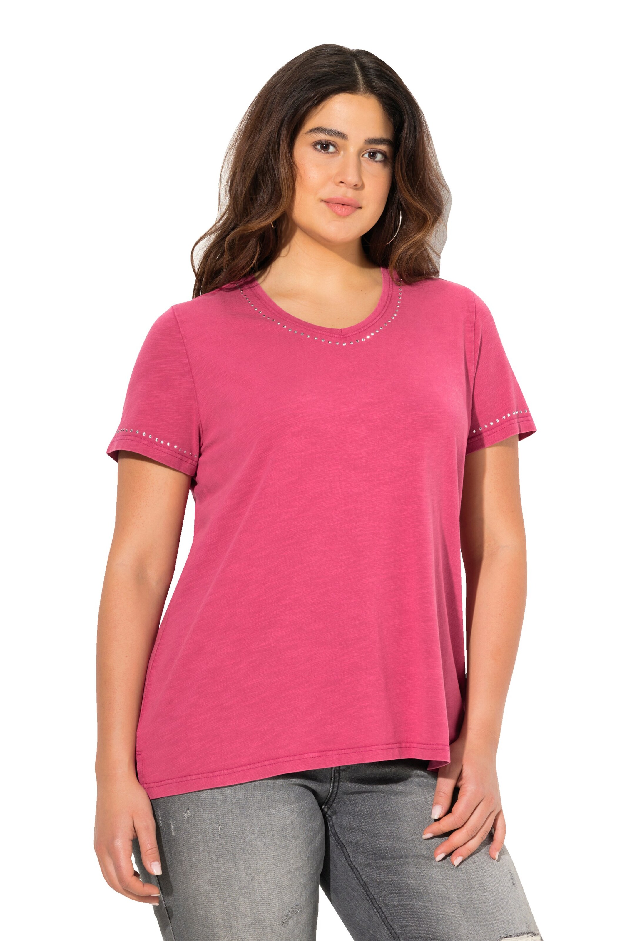 Ulla Popken Shirt in Roze: voorkant