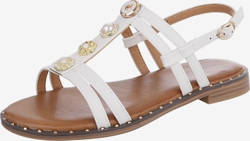 Ital-Design Strap Sandals in White: front