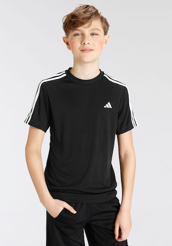 ADIDAS SPORTSWEAR Performance Shirt 'Train Essentials Aeroready 3-Stripes -Fit' in Black: front