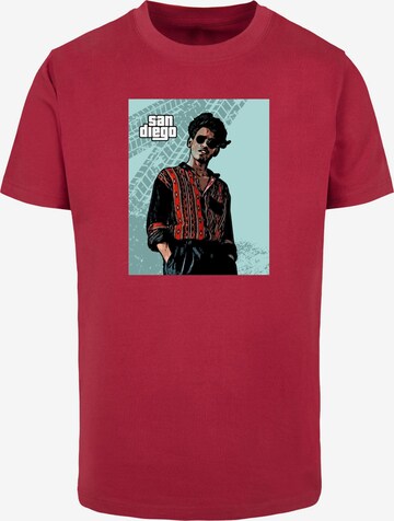 Merchcode Shirt 'Grand San Diego' in Rood: voorkant