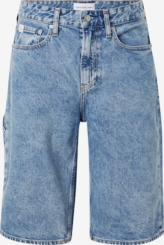 Calvin Klein Jeans Loosefit Broek in Blauw: voorkant