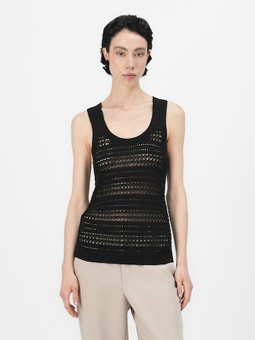 TOMMY HILFIGER - Top de punto en negro: frente