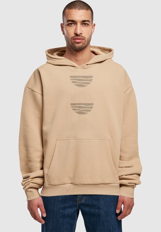 Merchcode Sweatshirt 'Abstract Waves' in Beige: front