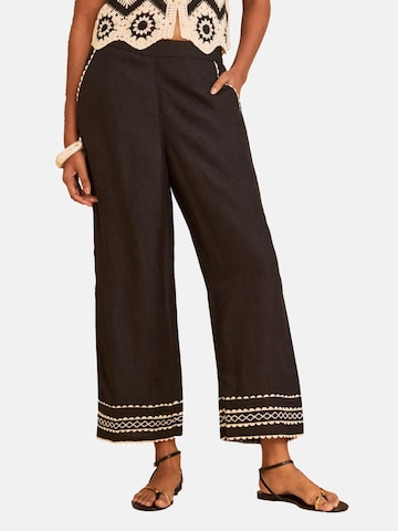 love & roses Wide Leg Hose in Schwarz: Vorderseite