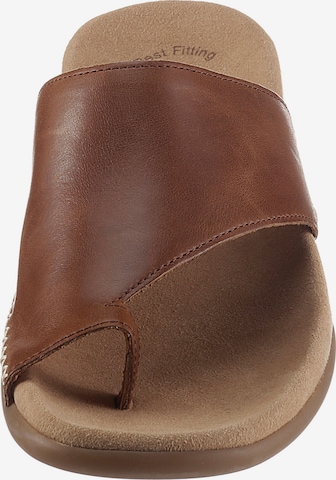GABOR T-Bar Sandals in Brown