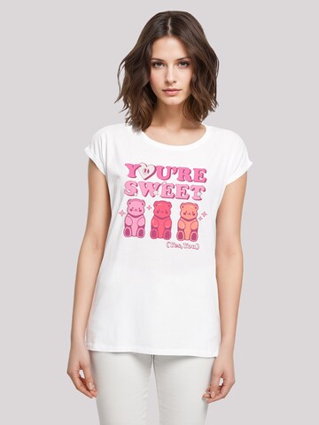 T-shirt 'Valentinstag You're Sweet Gummy Bears' F4NT4STIC en blanc : devant
