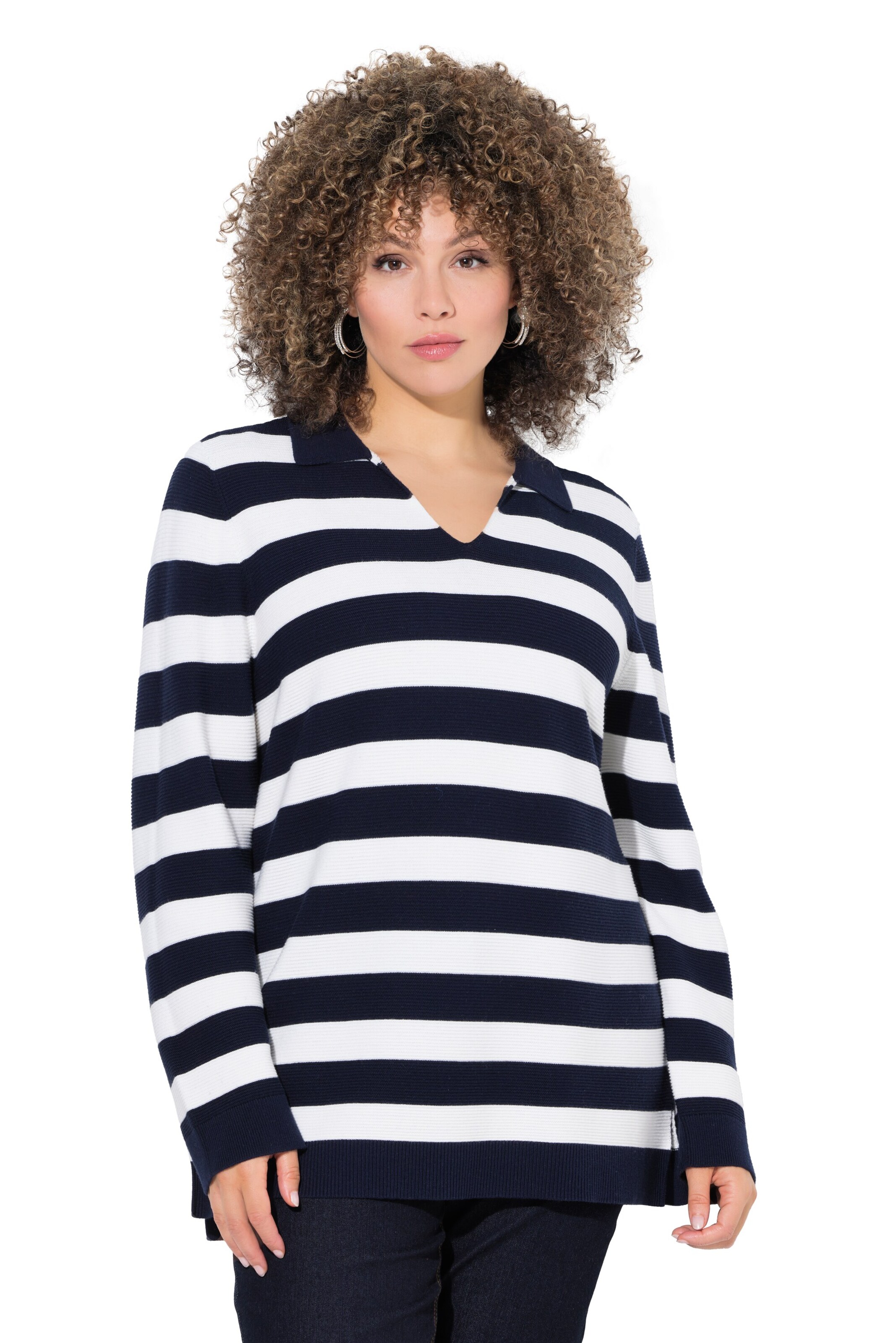 Pull-over Ulla Popken en bleu : devant