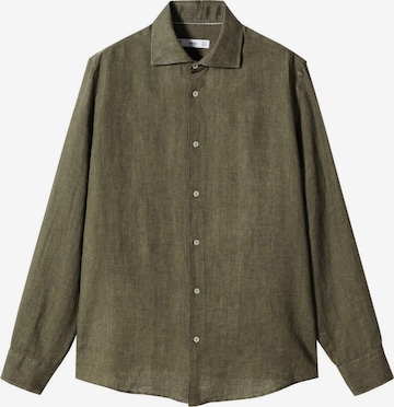 MANGO MAN Regular fit Button Up Shirt 'Parrot' in Green: front