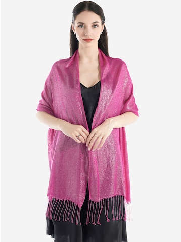 Magicshe Wrap 'Damen silberfädige Stola mit Tassel' in Red: front