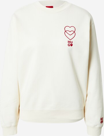 HUGO Sweatshirt 'Demorola' in White: front