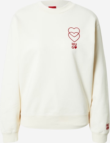 Sweat-shirt 'Demorola' HUGO Red en blanc : devant